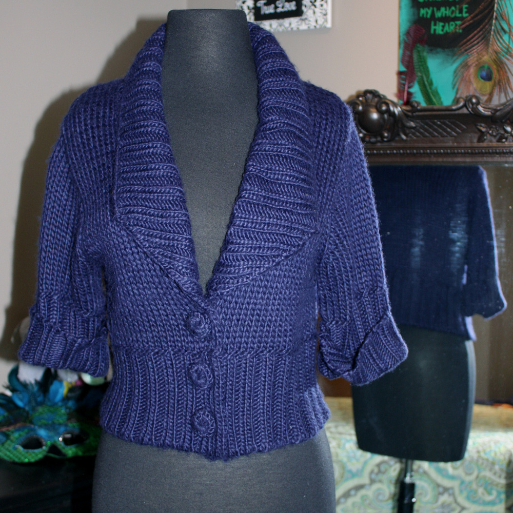 BB Dakota - Navy shrug crop jacket Large